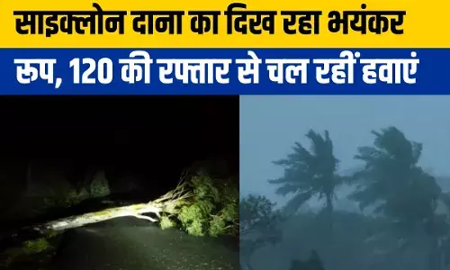 Cyclone Dana 2024: 120 किमी की रफ्तार से साइक्लोन दाना का लैंड फॉल, ओडिशा में दिख रहा रौद्र रूप, देखें वीडियो Cyclone Dana 2024: 120 किमी की रफ्तार से साइक्लोन दाना का लैंड फॉल, ओडिशा में दिख रहा रौद्र रूप, देखें वीडियो